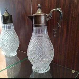 Vintage Crystal and Silver Pitcher